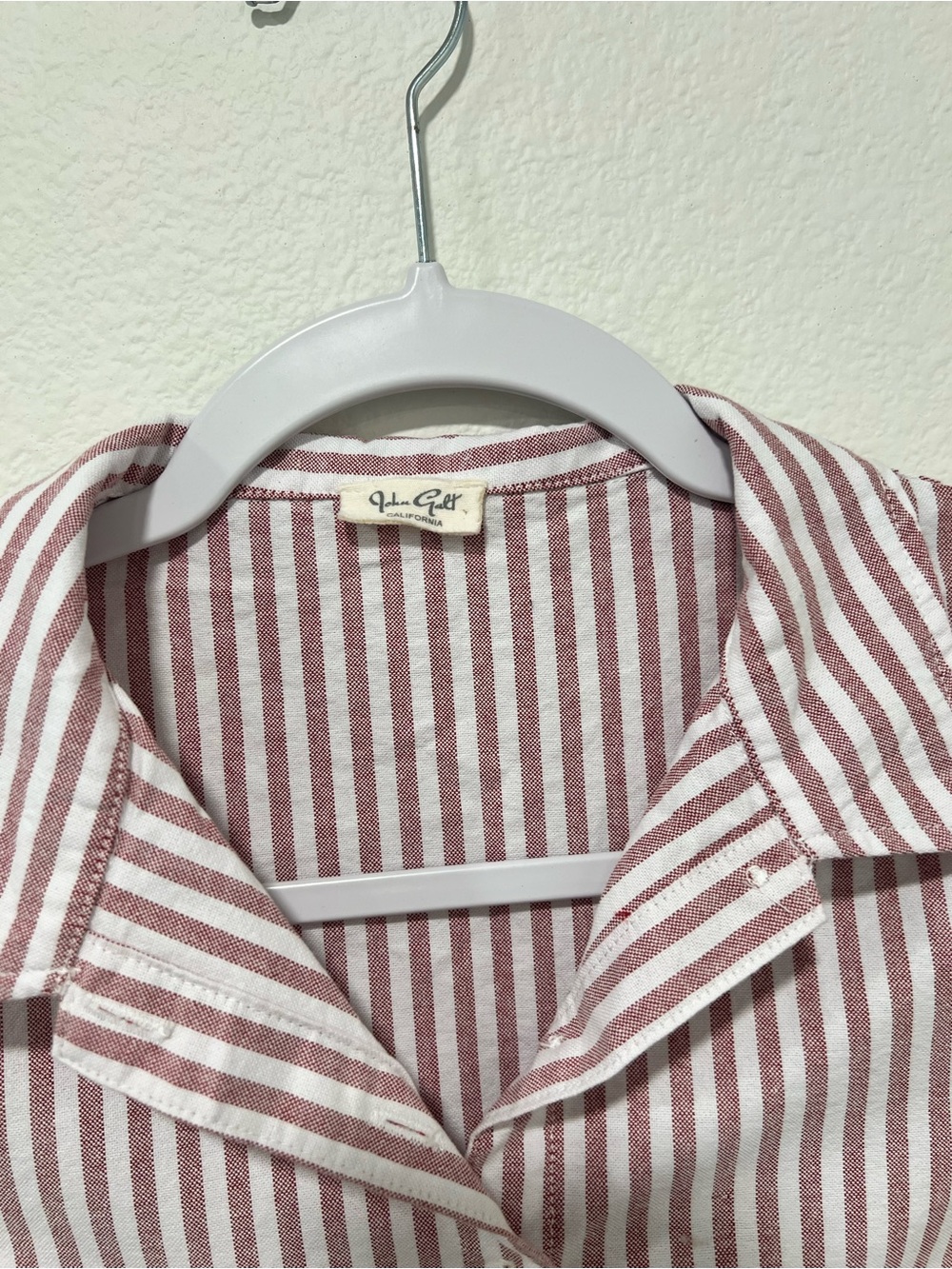 JOHN GALT Brandy Melville White&Red Striped Rue Collared Button Up Short Sleeve - Picture 4 of 5